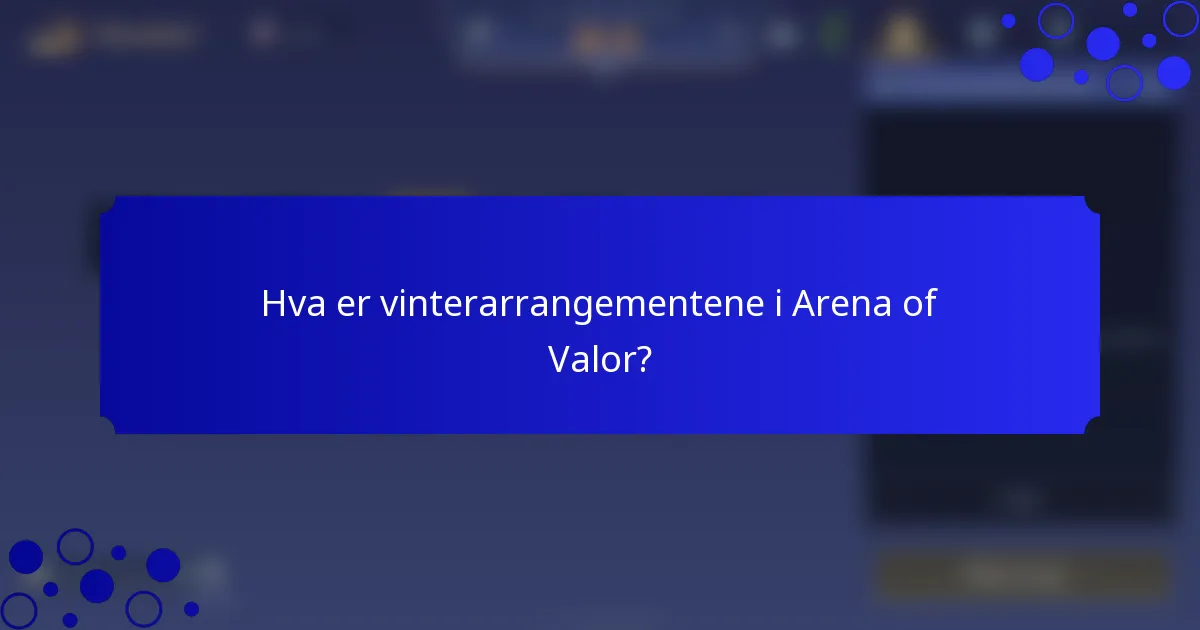 Hva er vinterarrangementene i Arena of Valor?