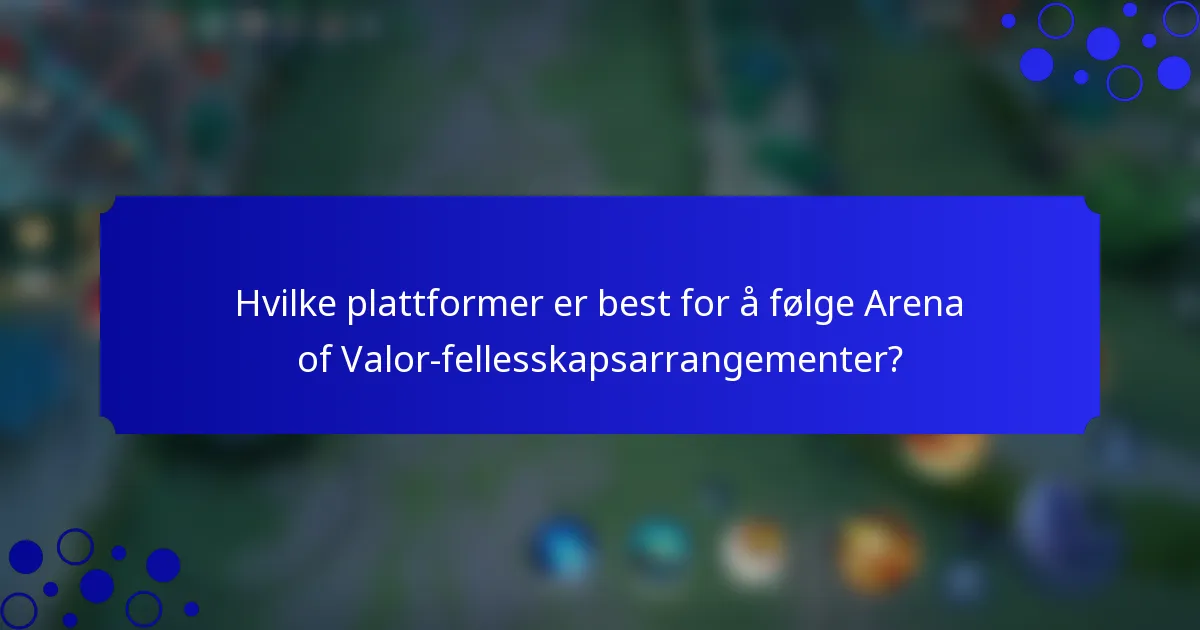 Hvilke plattformer er best for å følge Arena of Valor-fellesskapsarrangementer?