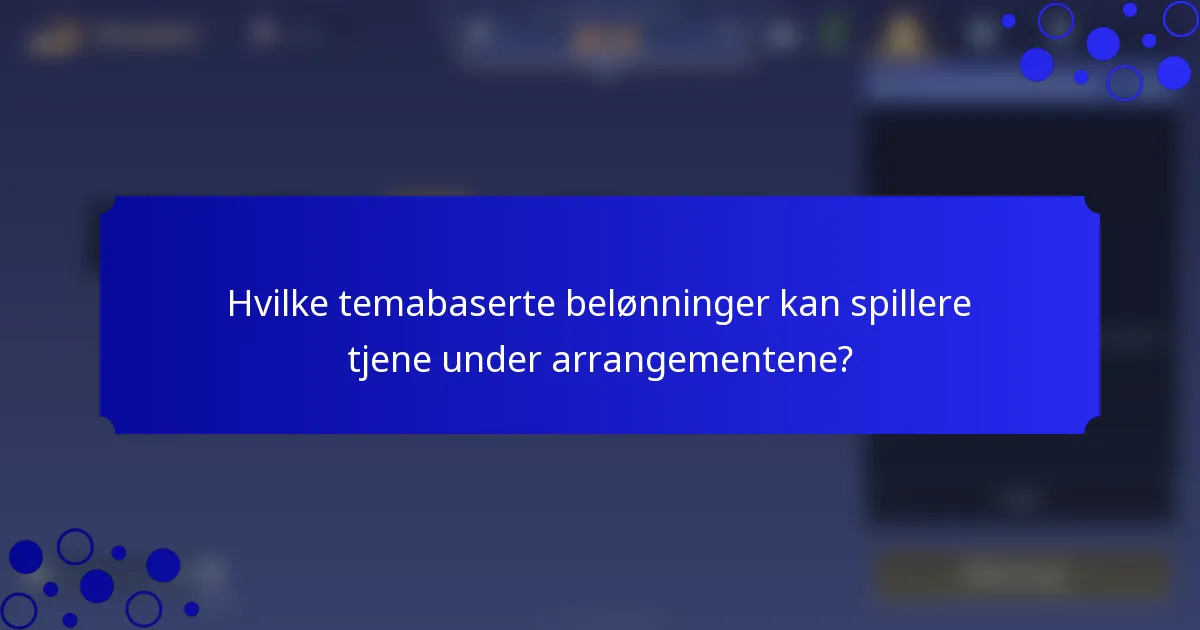 Hvilke temabaserte belønninger kan spillere tjene under arrangementene?