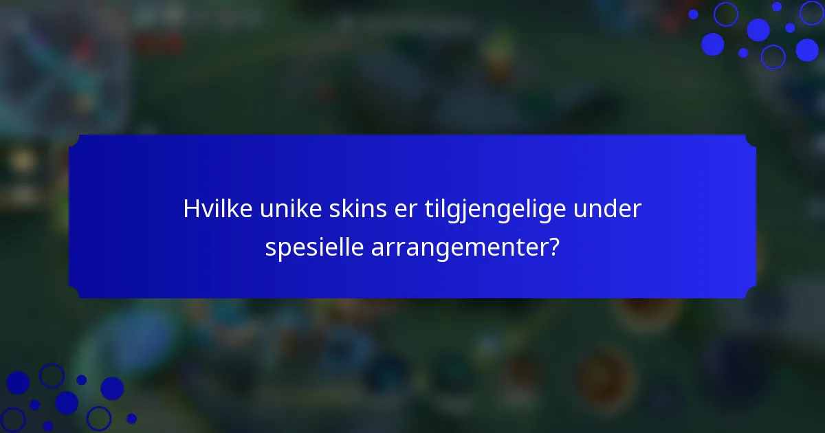 Hvilke unike skins er tilgjengelige under spesielle arrangementer?