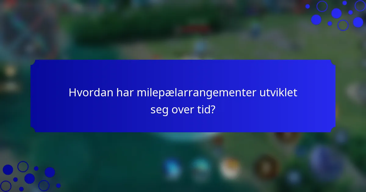 Hvordan har milepælarrangementer utviklet seg over tid?